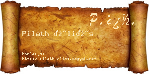 Pilath Éliás névjegykártya